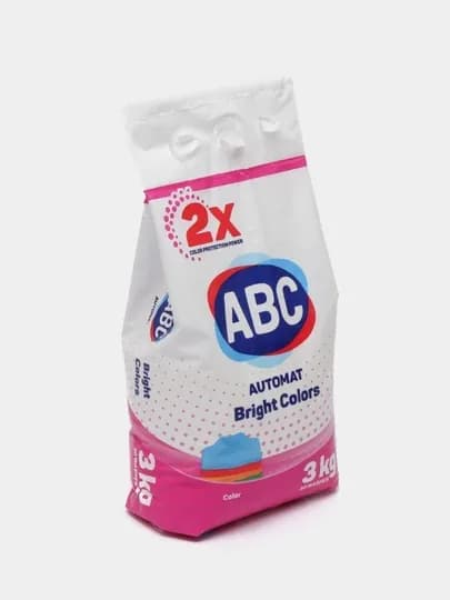 ABC стиральный порошок автомат, 3 кг, универсальный — UYBARAK-ABCПОРОШОК3-РОЗОВ