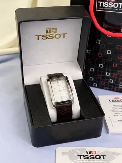 Мужские наручные часы Tssot в подарочной коробке, с документами — YUTOP-95W0001-КОРИЧН
