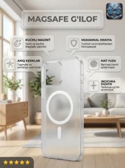 Чехол для iPhone с MagSafe, прозрачный и матовый силиконовый чехол — VOLTS-IPHONECHEXOLMAGSAFEMATTE-16