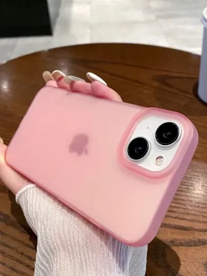 Чехол на iPhone 11,12,13,14,15,16,Pro,Max,Plus, Mini, прозрачный, силикон — PREM1-BLESKMAT-РОЗОВ-15MAX