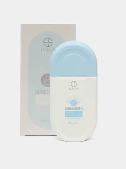 Крем солнцезащитный Estelin, увлажняющий, водостойкий, SPF 100, 80 PA+++, 100 г — EXCCOSS-ECS0052-ГОЛУБ