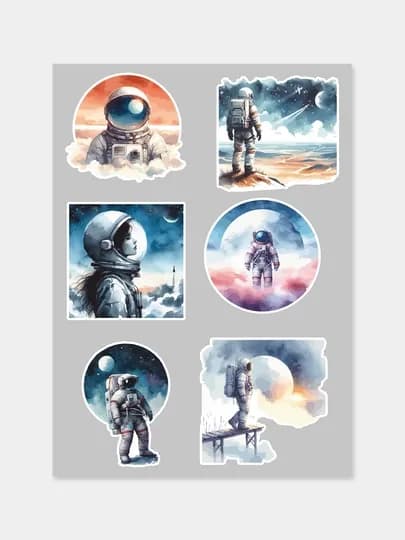 Стикеры, Наклейки NASA, ГАЛАКТИКА для телефона, книг, планшета, компьютера, ежедневников — MPRINT-COSMOS-АМЕТИС-BIG