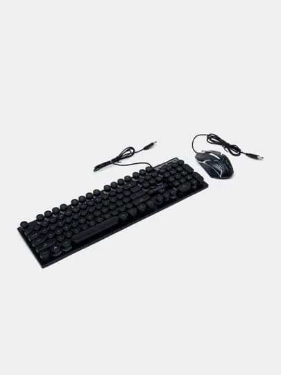 Игровая клавиатура и мышь T-wolf TF200, TF270, с RGB-подсветкой — VIBEMAX-TF200TF270-ГОРЧИЧ