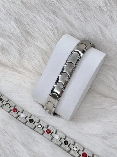 Магнитный терапевтический браслет для здоровья Ample 5 из стали — 198728-1URBANBRASLET-БЕЛЫЙ