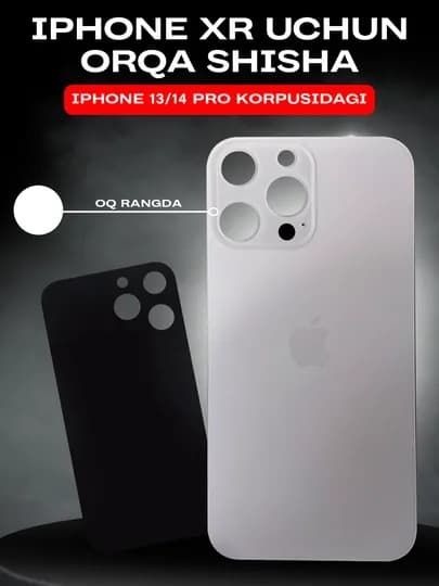 Заднее стекло корпуса iPhone XR 14 pro — IFIXMOB-KRISHKA-БЕЛЫЙ