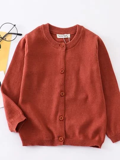 Школьный кардиган на пуговицах, для мальчиков и девочек, 5-11 лет — FMSTORE-UZ21359-КОРАЛЛ-UZ21352