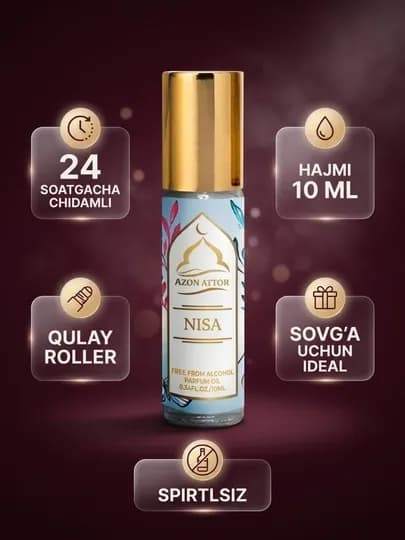 Арабские масляные духи Azon Attar 10 мл Парфюм без спирта — NBARAKA-ATTOR-БЕЛЫЙ