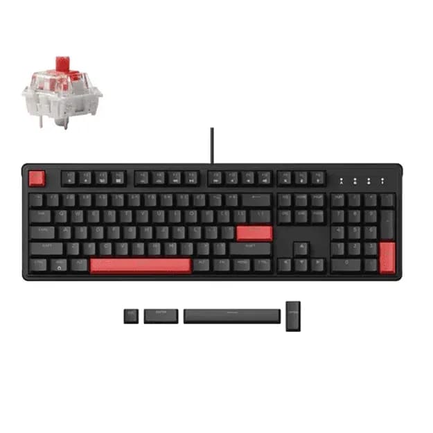 Клавиатура Lemokey X5 104Key, Keychron Red, USB-A, QMK/VIA, EN/UZ/RU Red Led (X5-A1-UZ)