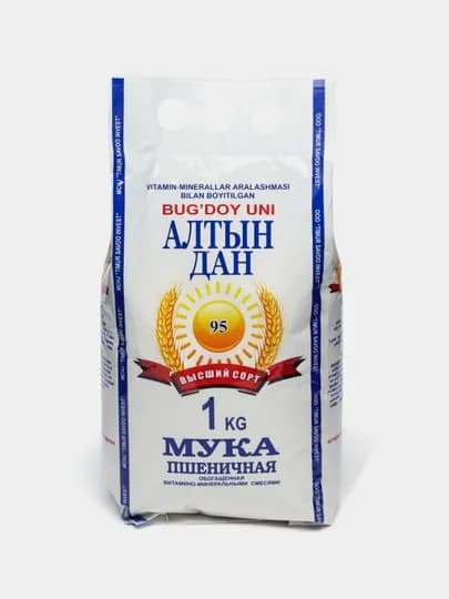 Пшеничная мука Алтын Дан высший сорт, 1 кг — АЛТЫНД-P045338