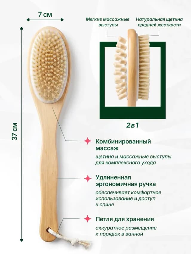 Щетка для сухого массажа антицеллюлитная