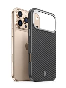 Чехол для iPhone. Премиальный чехол с арамидным волокном и магнитом MagSafe — U2026-DCC205-ЧЕРН-17Pro