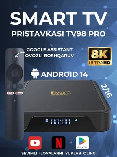 Смарт ТВ бокс приставка для телевизора, smart tv box, интернет приставка, для телевизора — TVPRIS-SMARTV-ЧЕРН