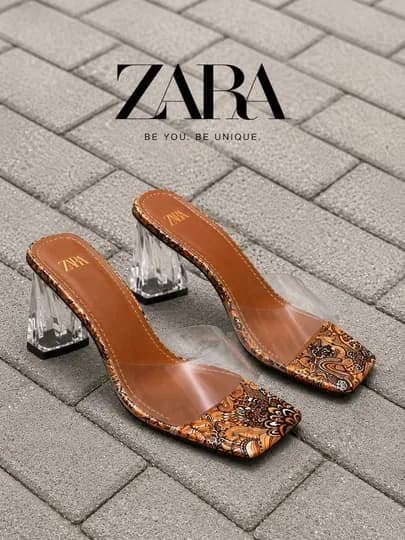 ZARA изящные женские туфли с прозрачными ремешками, средний каблук 5 см, размер в размер — MIASTYL-ZARAM-МАНГО-39