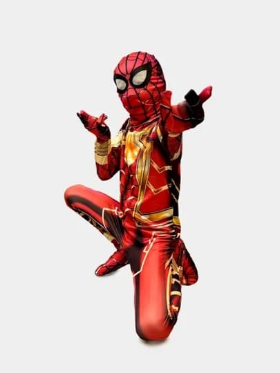 Карнавальный костюм супергероя, для детей, Человек паук — ВСЁМАГ-SPIDER-АЛЫЙ-XL
