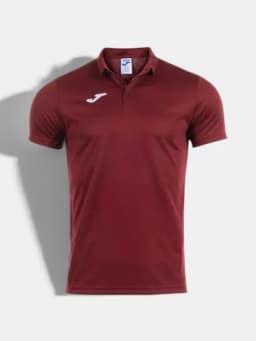 Мужская футболка-поло Joma HOBBY, бордовая, спортивная — JOMAA-100437671-БОРДОВ-XXL