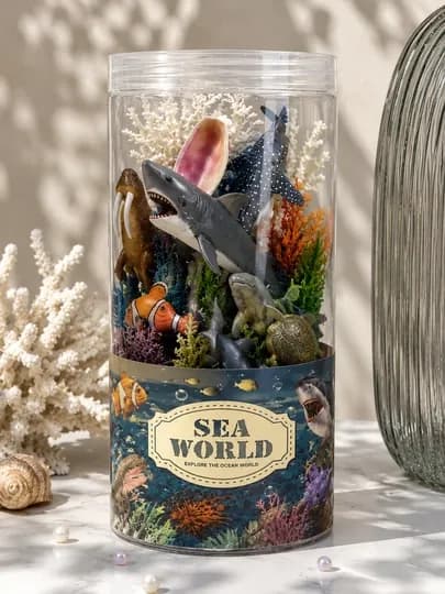 Игровой набор Sea World с морскими животными, пластиковые фигурки, 3+ — DIZSTRE-DENGIZHAYVONLARI-МОРСК