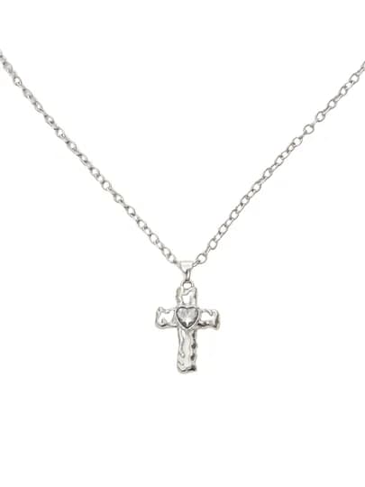 Ожерелье в виде креста в современном стиле — JEWEL16-JEWEL151-БЕЛЫЙ
