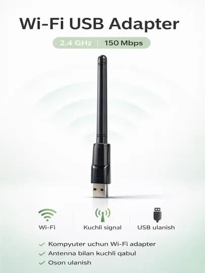 USB WiFi адаптер с антенной, высокая скорость и стабильный сигнал — M002-MINIROUTERLAR