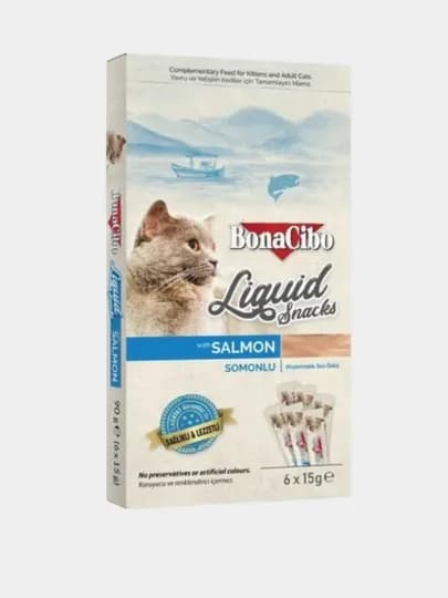 Жидкий корм для кошек Bonacibo с лососем, 90 г — ZOOPET-SALMON