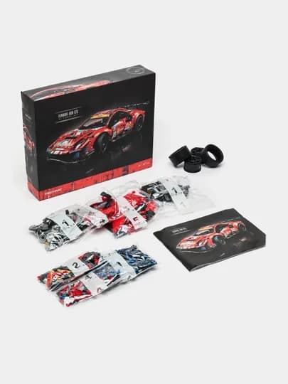 Конструктор Technic Ferrari, Bugatti, Porshe, Lamborghini, мотоцикл, суперкар — PLLEGO-PLLEGO-КРАСН