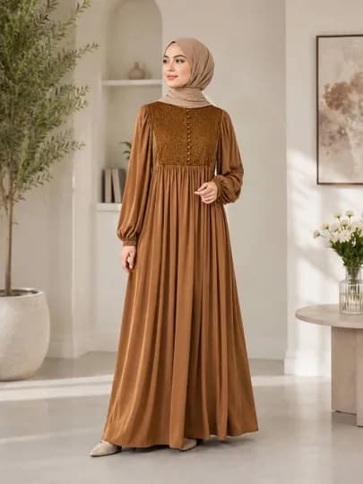 Женское платье — AZ0-KOYLAKHIJAB002-БРОНЗ-S/M