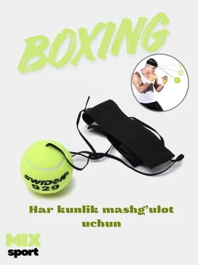 Боксерский тренировочный мяч на резинке — MISPORT-BOSHTEXNIKA-ЗЕЛЕН