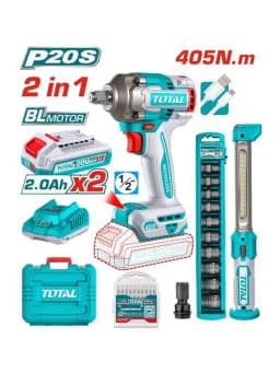 Набор аккумуляторных инструментов Total TOSLI23056 (Гайковерт + Фонарь)