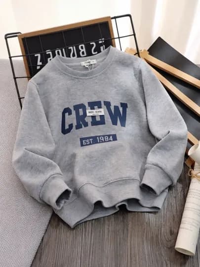 Свитшот CREW — стильная и удобная модель для повседневной носки — 111AVST-CREW1984-СЕРЫЙ-140