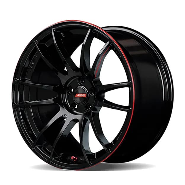 Диска для автомобиля R15 R123 Gloss Balck red lip 4*100 ET35 CB56.5 4 шт
