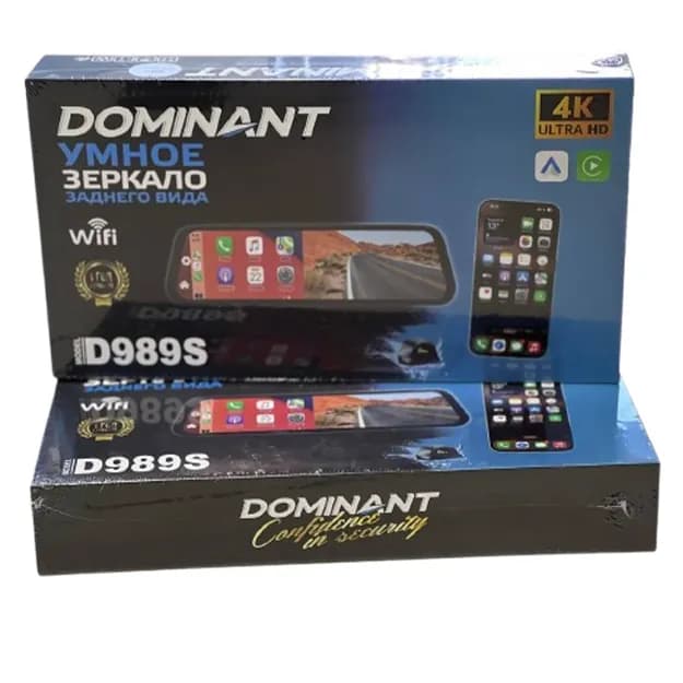 Видеорегистратор Dominant D989S Wi-Fi 4K ULTRA HD + подарка 32ГБ Флешка