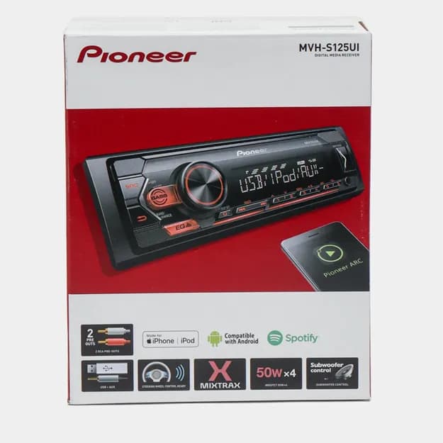 Автомагнитола Pioneer MVH-S125UI подходит для Cobalt Spark Nexia -2-3 Gentra Lacetti