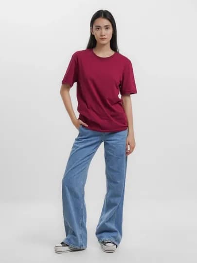 Футболка женская, для дома и улицы, 100% хлопок ASHA — SPC-FAYOL02-МАРСАЛ-L