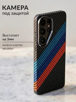 Карбоновый чехол для Samsung S22,S23,S24,S25,S26 FE,PLUS, ULTRA Magsafe, жесткий — TOPSYLE-SMKARBON-ТЕМНКОР-S24ULKR