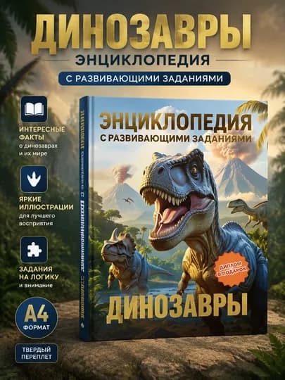 Динозавры. Энциклопедия с развивающими заданиями — ВСЕЗНАЙ-DINO66