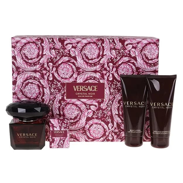 Versace Crystal Noir (W) Set EDP 90 ml + EDP Mini 5 ml + B/L100ml + Sh/G 100ml